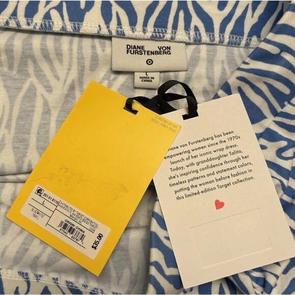 DVF Diane Von Furstenberg Target Women's A-Line Sea Twig Blue Skirt Size L Large - Picture 9 of 14